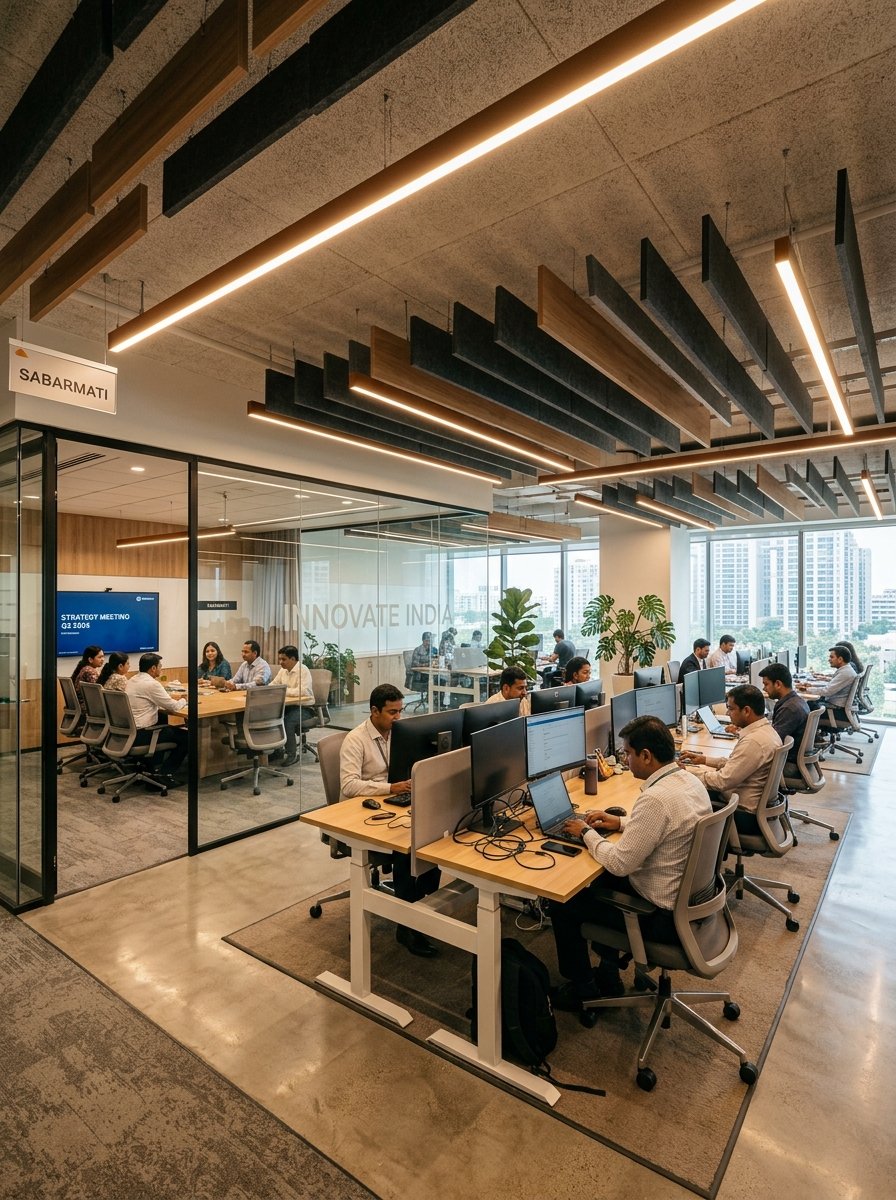 Corporate office commercial interior in India
